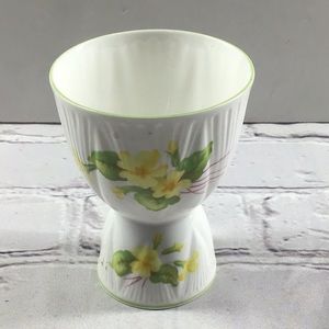 Primrose 13430 fine bone China pedestal egg cup yellow floral design,